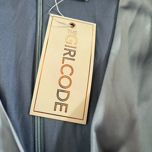 ASOS The Girlcode Women's Satin Ruffle Side Wrap Tank Top Mini Dress in Blue -10 - Picture 3 of 8